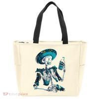 Skeleton Charro Mexican Skull Tequila Long Sleeve Tote Bag thumb 0