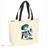 Skeleton Charro Mexican Skull Tequila Long Sleeve Tote Bag thumb 2