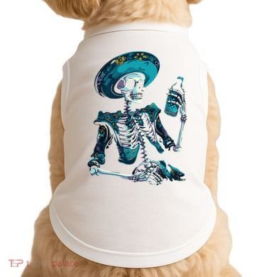Skeleton Charro Mexican Skull Tequila Long Sleeve Doggie Tank