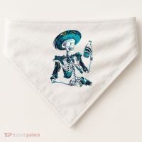 Skeleton Charro Mexican Skull Tequila Long Sleeve USA-Made Doggie Bandana thumb 0