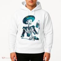 Skeleton Charro Mexican Skull Tequila Long Sleeve Hoodie thumb 2