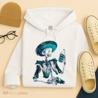 Skeleton Charro Mexican Skull Tequila Long Sleeve Hoodie thumb 4