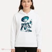 Skeleton Charro Mexican Skull Tequila Long Sleeve Hoodie thumb 5