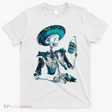 Skeleton Charro Mexican Skull Tequila Long Sleeve T-Shirt