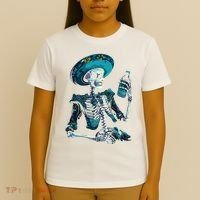 Skeleton Charro Mexican Skull Tequila Long Sleeve T-Shirt thumb 4
