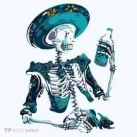 Skeleton Charro Mexican Skull Tequila Long Sleeve Button thumb 1