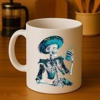 Skeleton Charro Mexican Skull Tequila Long Sleeve Coffee Mug thumb 4
