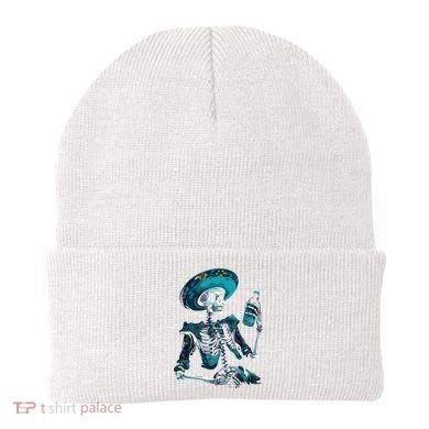 Skeleton Charro Mexican Skull Tequila Long Sleeve Beanie