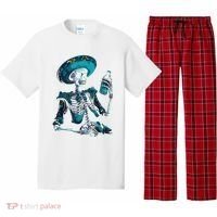 Skeleton Charro Mexican Skull Tequila Long Sleeve Pajama Set thumb 0