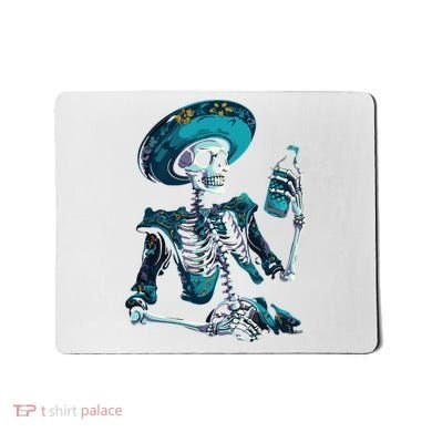 Skeleton Charro Mexican Skull Tequila Long Sleeve Mousepad