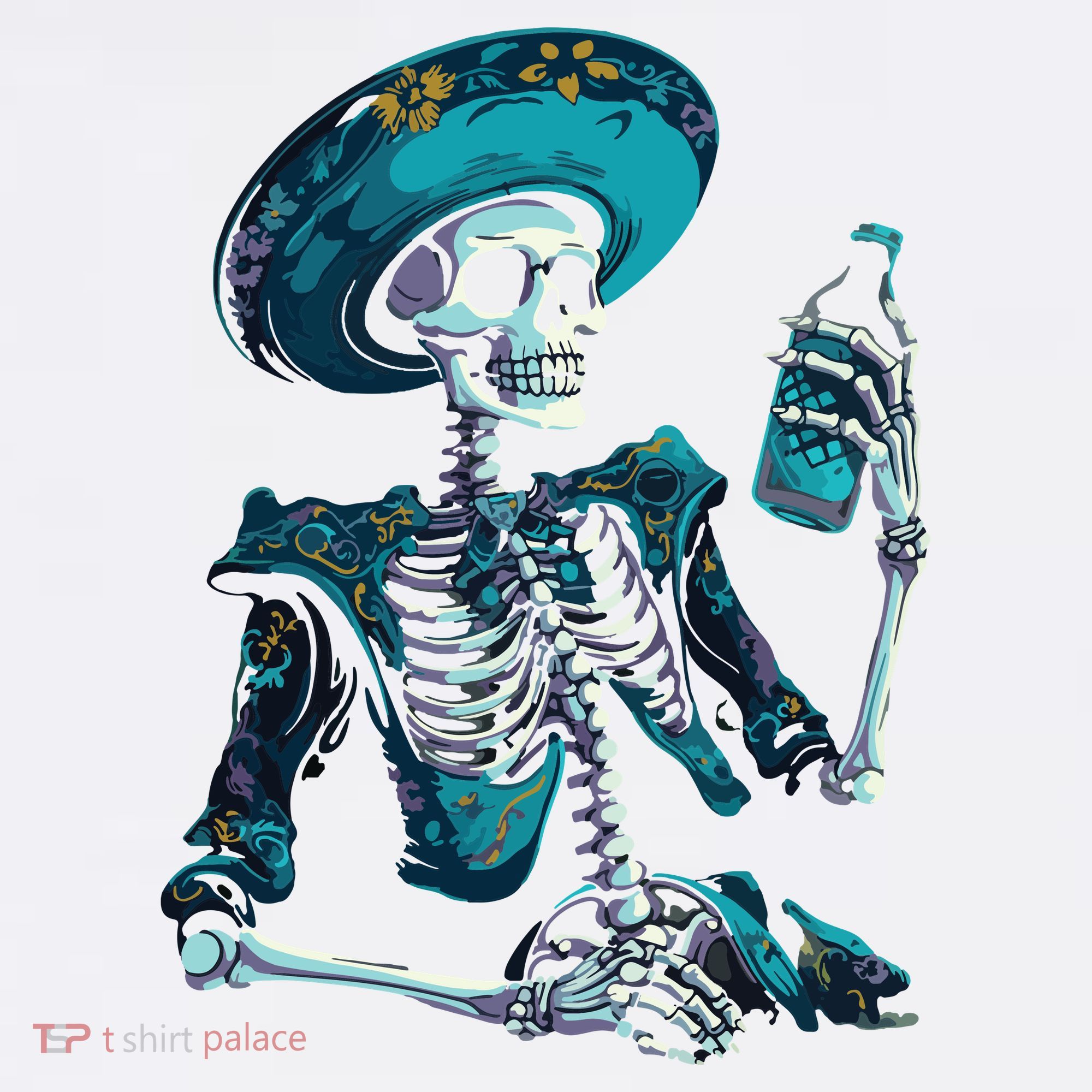 Skeleton Charro Mexican Skull Tequila Long Sleeve Ornament