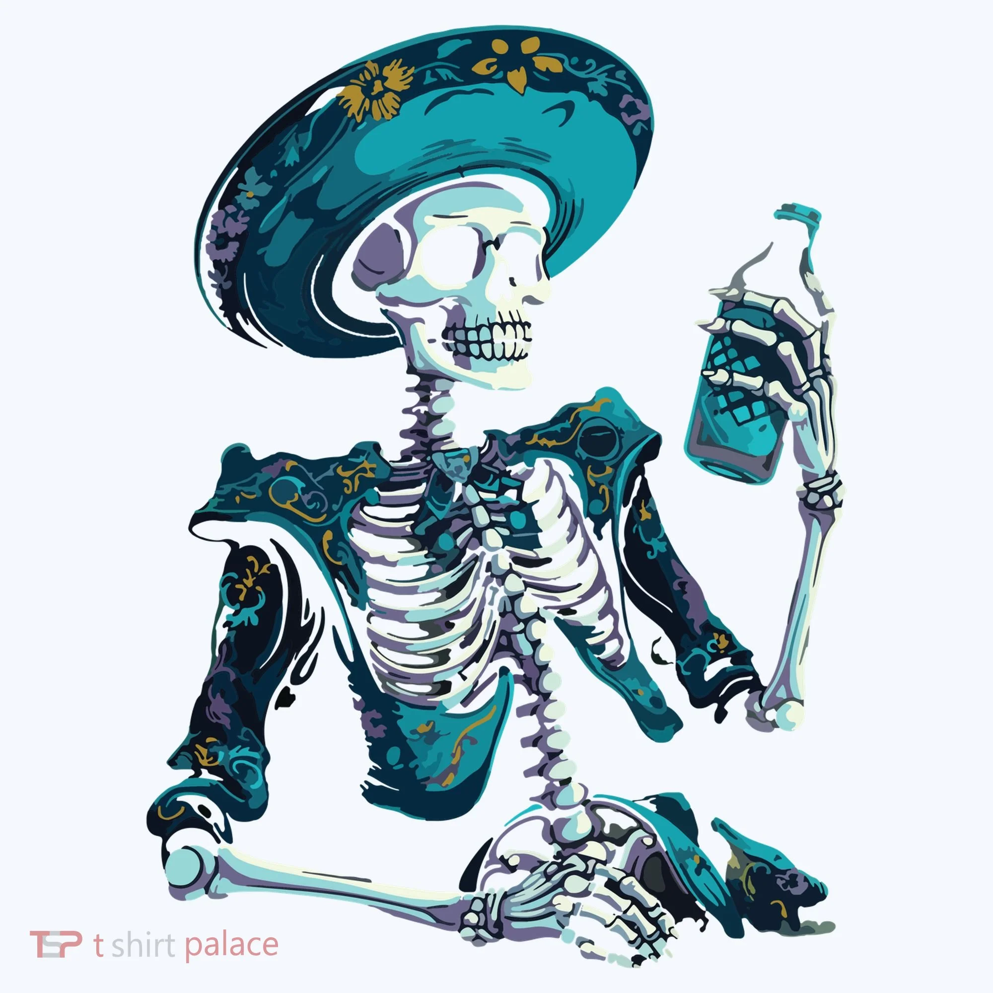 Skeleton Charro Mexican Skull Tequila Long Sleeve Ornament