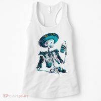 Skeleton Charro Mexican Skull Tequila Long Sleeve Women's Tank Top thumb 0