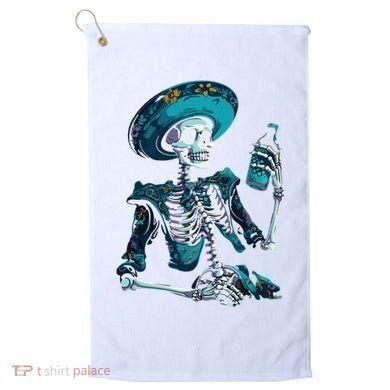 Skeleton Charro Mexican Skull Tequila Long Sleeve Golf Towel
