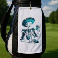 Skeleton Charro Mexican Skull Tequila Long Sleeve Golf Towel thumb 2