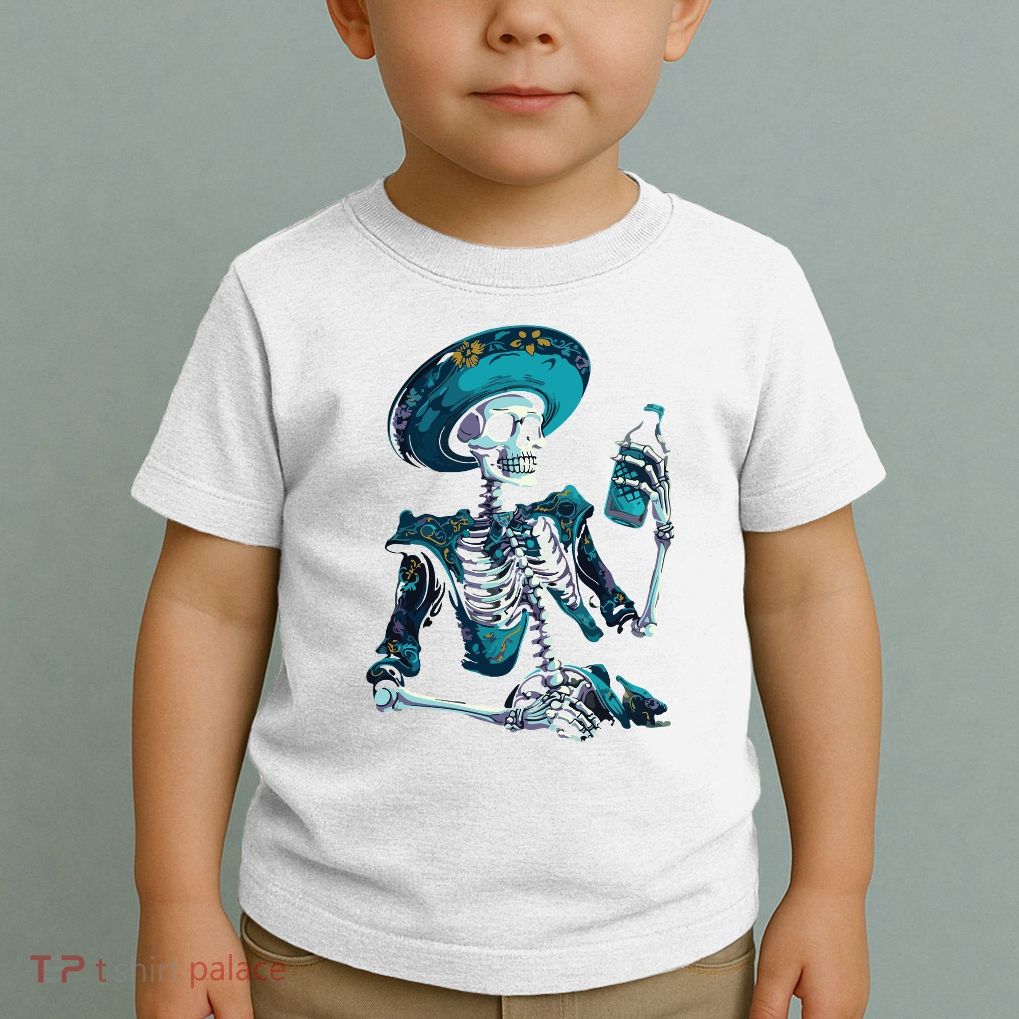 Skeleton Charro Mexican Skull Tequila Long Sleeve Toddler T-Shirt