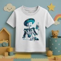 Skeleton Charro Mexican Skull Tequila Long Sleeve Toddler T-Shirt thumb 3