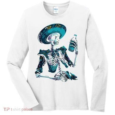 Skeleton Charro Mexican Skull Tequila Long Sleeve Women's Long Sleeve Shirt