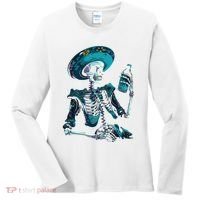 Skeleton Charro Mexican Skull Tequila Long Sleeve Women's Long Sleeve Shirt thumb 0