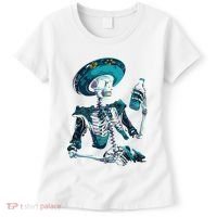 Skeleton Charro Mexican Skull Tequila Long Sleeve Women's T-Shirt thumb 0