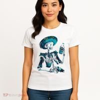 Skeleton Charro Mexican Skull Tequila Long Sleeve Women's T-Shirt thumb 4