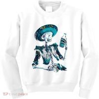 Skeleton Charro Mexican Skull Tequila Long Sleeve Kids Sweatshirt thumb 0