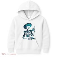 Skeleton Charro Mexican Skull Tequila Long Sleeve Kids Hoodie thumb 0