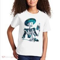Skeleton Charro Mexican Skull Tequila Long Sleeve Kids T-Shirt thumb 2