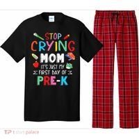 Stop Crying Mom Its Just My First Day Of Prek Back School Pajama Set thumb 0