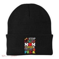 Stop Crying Mom Its My First Day Of PreK Back To School Beanie thumb 0