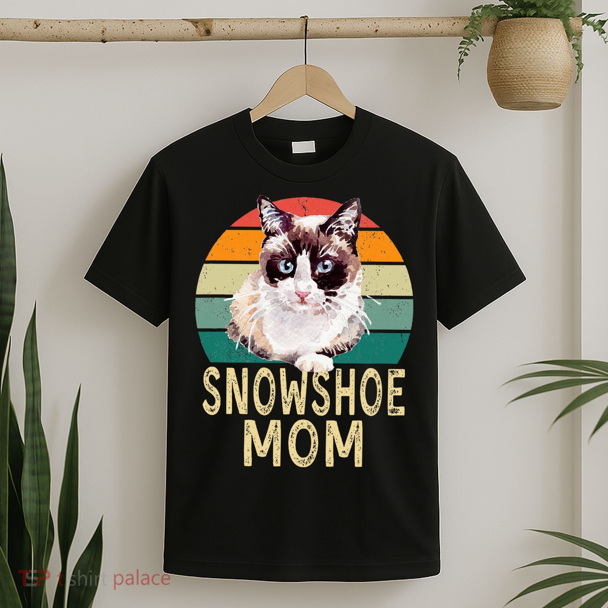 Snowshoe Cat Mom Retro Vintage Funny I Love My Cat T-Shirt