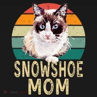 Snowshoe Cat Mom Retro Vintage Funny I Love My Cat T-Shirt thumb 7