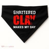 Shattered Clay Makes My Day Trap Skeet Shooting Clay Pigeon USA-Made Doggie Bandana thumb 0