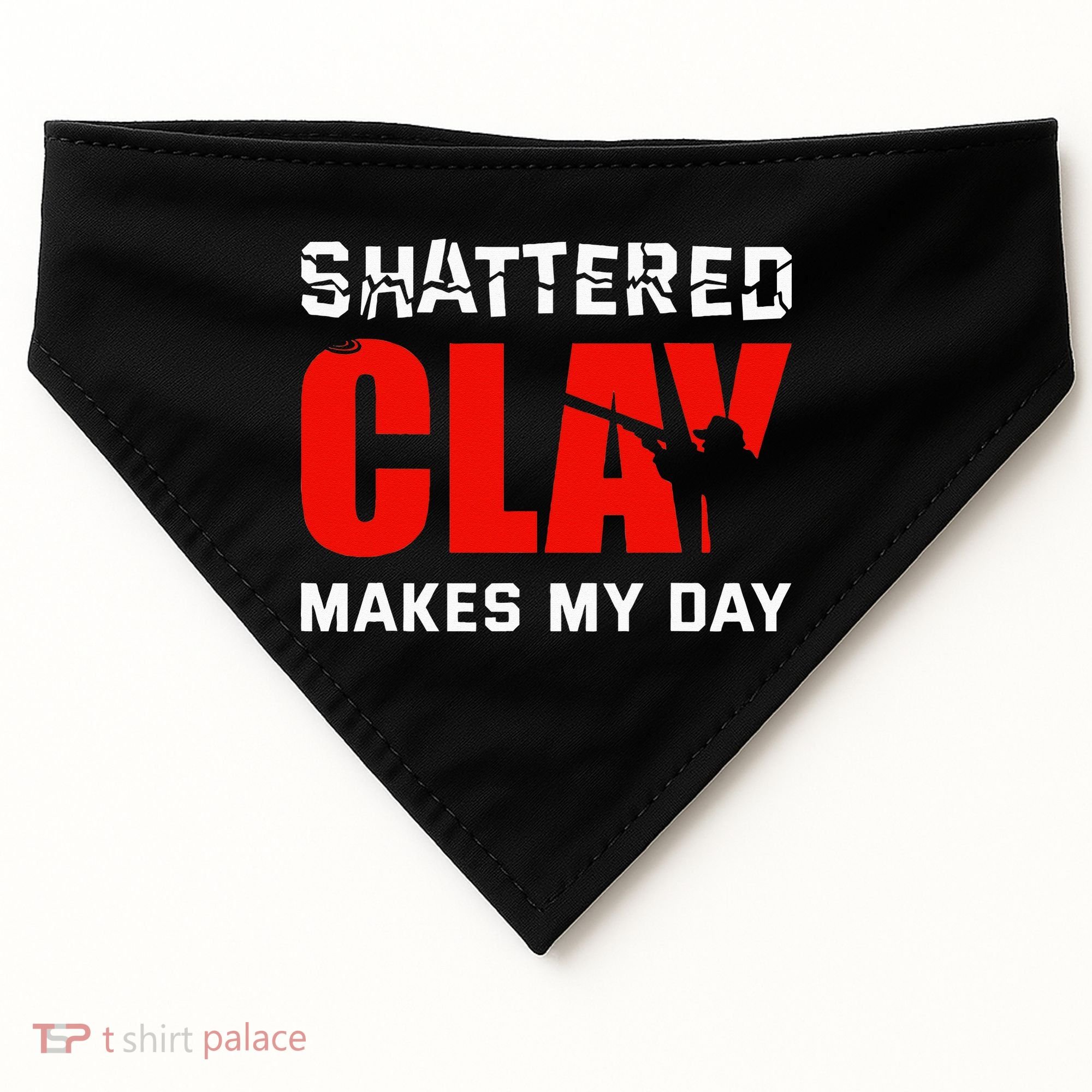 Shattered Clay Makes My Day Trap Skeet Shooting Clay Pigeon USA-Made Doggie Bandana