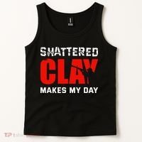 Shattered Clay Makes My Day Trap Skeet Shooting Clay Pigeon Tank Top thumb 2