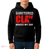 Shattered Clay Makes My Day Trap Skeet Shooting Clay Pigeon Kids Hoodie thumb 4