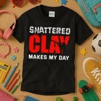 Shattered Clay Makes My Day Trap Skeet Shooting Clay Pigeon Kids T-Shirt thumb 3