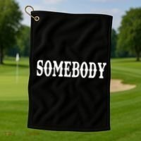 Somebody Couples Matching Somebody's Problem Golf Towel thumb 1