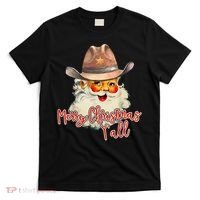 Santa Claus Merry Christmas Y'all Western Country Cowboy T-Shirt thumb 0