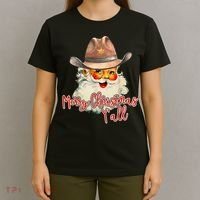 Santa Claus Merry Christmas Y'all Western Country Cowboy T-Shirt thumb 4