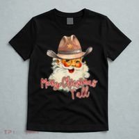 Santa Claus Merry Christmas Y'all Western Country Cowboy T-Shirt thumb 5