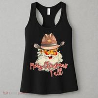 Santa Claus Merry Christmas Y'all Western Country Cowboy Women's Tank Top thumb 3