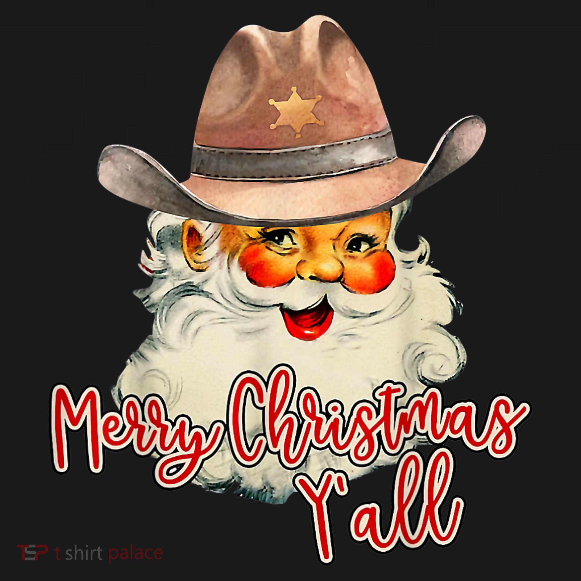 Santa Claus Merry Christmas Y'all Western Country Cowboy Women's Tank Top