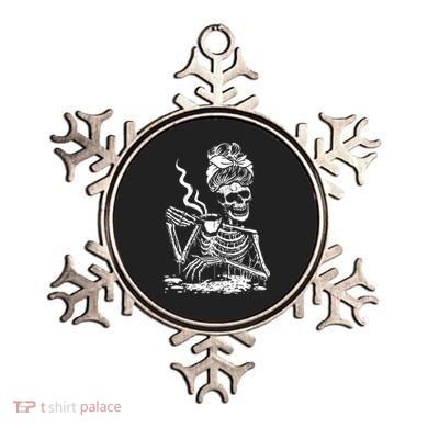 Skeleton Coffee Messy Bun Gift Front Design Funny Gift Ornament