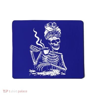 Skeleton Coffee Messy Bun Gift Front Design Funny Gift Mousepad