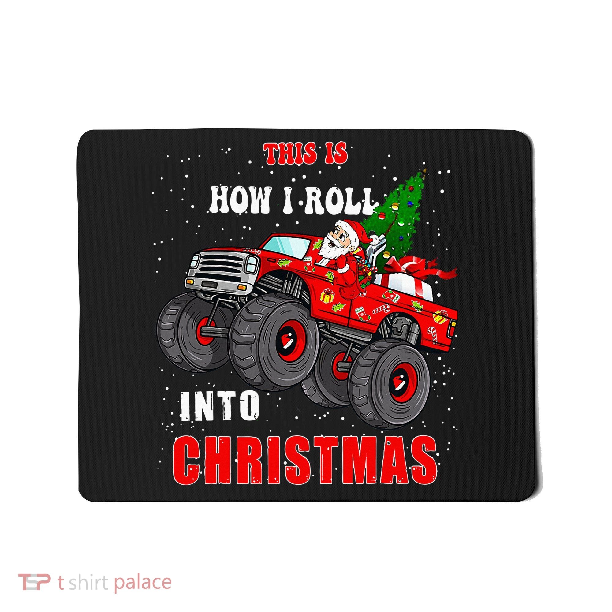 Santa Claus Monster Truck Boy Christmas family matching  Mousepad