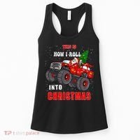 Santa Claus Monster Truck Boy Christmas family matching  Women's Tank Top thumb 0