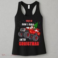 Santa Claus Monster Truck Boy Christmas family matching  Women's Tank Top thumb 3