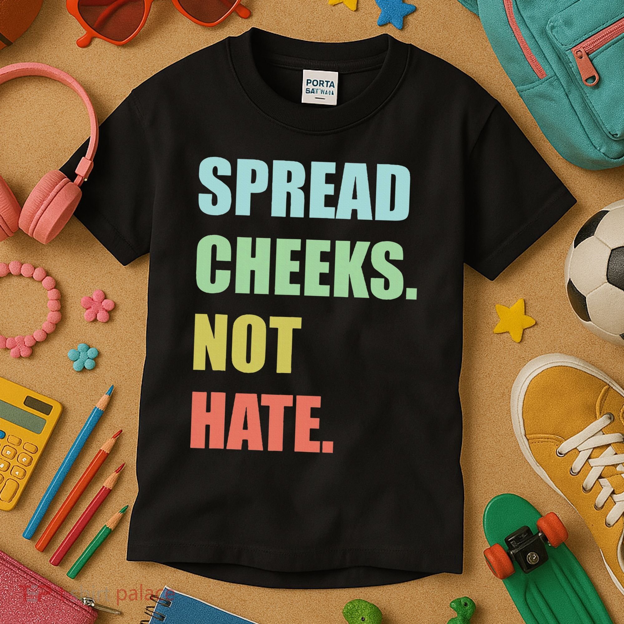 Spread Cheeks. Not Hate. Kids T-Shirt