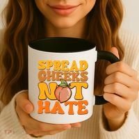 Spread Cheeks Not Hate Fitness Workout Funny Gym Coffee Mug thumb 3